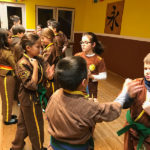 Auf dem Bild sieht man Schüler der Kampfsportschule für Kinder in Bamberg beim Selbstverteidigungstraining Kinder Kung Fu in Bamberg.